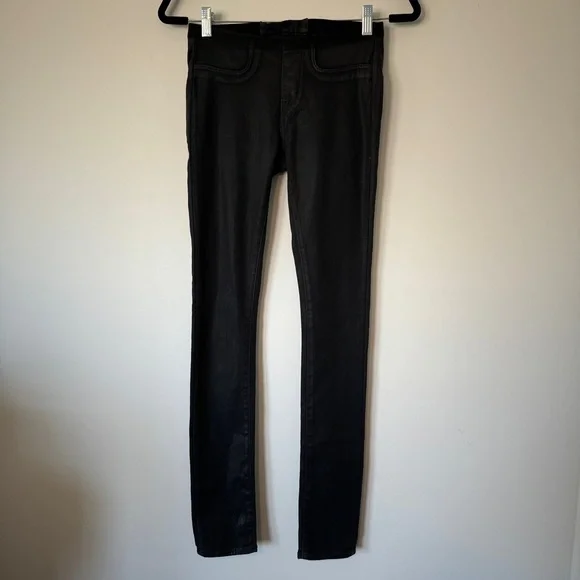 Helmut Lang Coated Grey Black Skinny Jeans 25 - Picture 2 of 8
